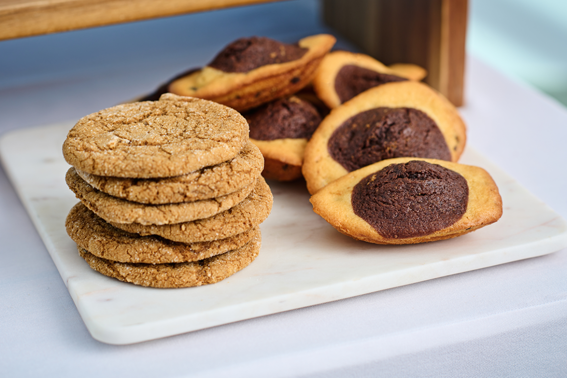 A platter of cookies displayed