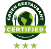 Badge that reads "Green Restaurant Certified"