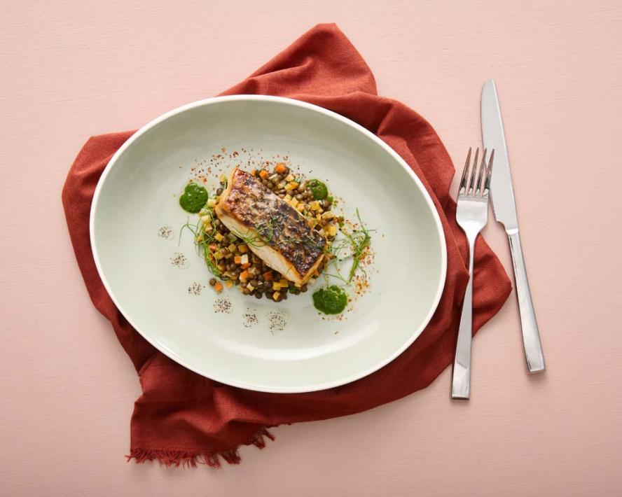 A plated salmon meal